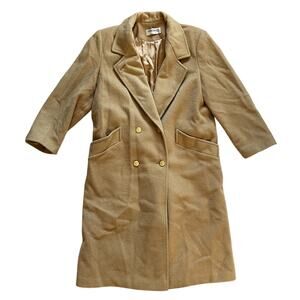 Forecasters of Boston Coat Womens Wool Blend Trench Overcoat Tan Beige Size 10